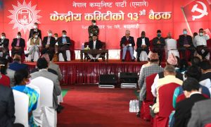 वामदेव गौतमलाई बैठकमा स्वागत गर्दै ओलीले भने – ‘फेरि आयो, गयो नहोस् ’