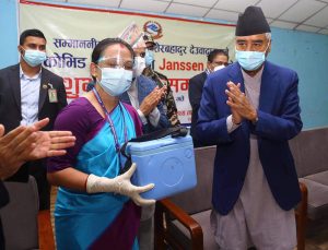 प्रधानमन्त्री देउवाद्वारा जोन्सन खोप अभियान शुभारम्भ, ७७ वटै जिल्लामा लगाइँदै