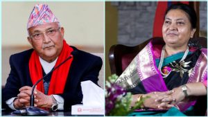 राष्ट्रपति भण्डारी र एमाले अध्यक्ष ओलीबीच भेटवार्ता