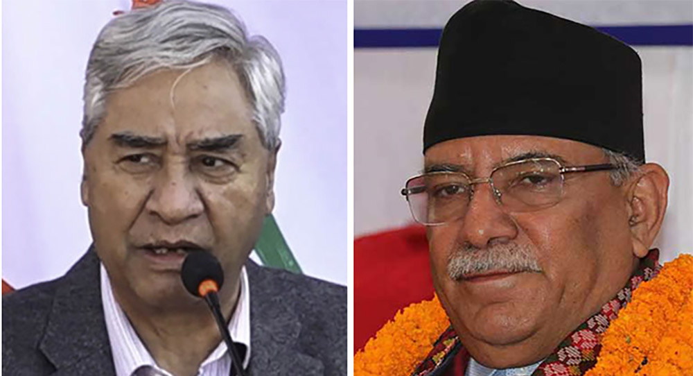 देउवा र प्रचण्डबीच छलफल, गठबन्धन बैठक सर्‍यो