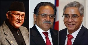 प्रधानमन्त्री देउवा, प्रचण्ड र ओलीबीच भेटवार्ता हुँदै