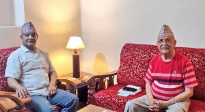 एमाले अध्यक्ष ओली र राप्रपा महामन्त्री राणाबीच भेटवार्ता