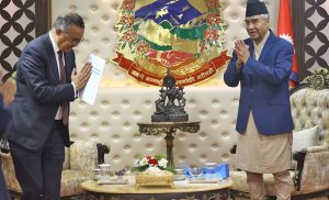 प्रधानमन्त्री देउवा र विश्व स्वास्थ्य संगठनका महानिर्देशकबीच भेटवार्ता