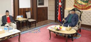 बालुवाटारमा प्रचण्ड र ओलीबीच छलफल