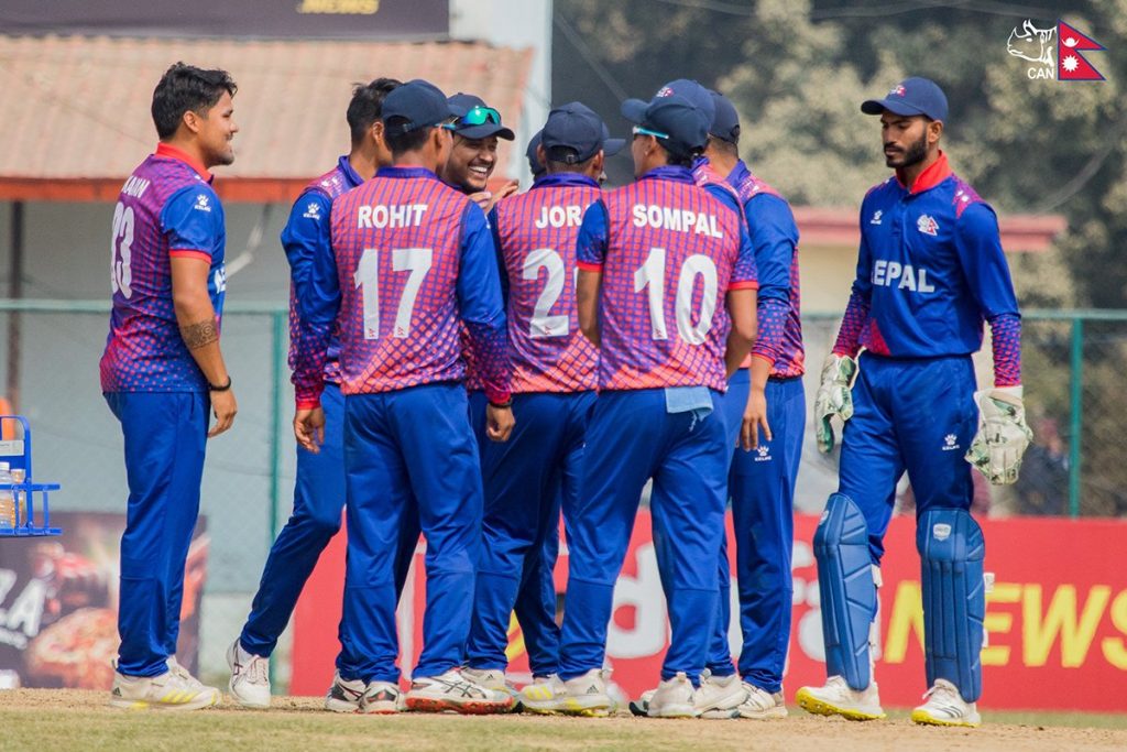 बिहीबारको खेलमा घरेलु टोली यूएईले नेपाललाई २०८ रनको लक्ष्य