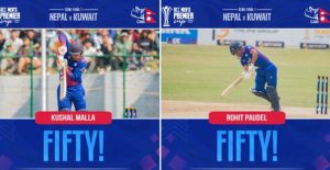 कुवेतविरुद्ध रोहित र कुशलको अर्धशतक