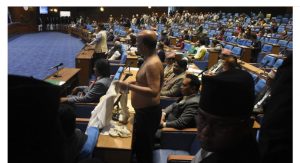 संसदमै अर्धनग्न बने सांसद अमरेशकुमार सिंह