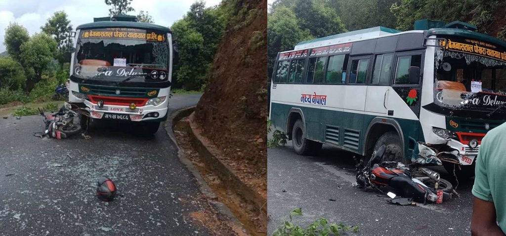 बसले मोटरसाइकललाई ठक्कर दिँदा दाइको मृत्यु, भाइ घाइते