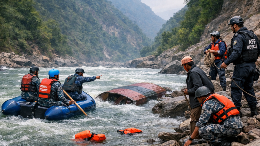 कर्णाली नदीमा डुंगा दुर्घटना: बुबा–छोरा बेपत्ता, खोजी कार्य जारी